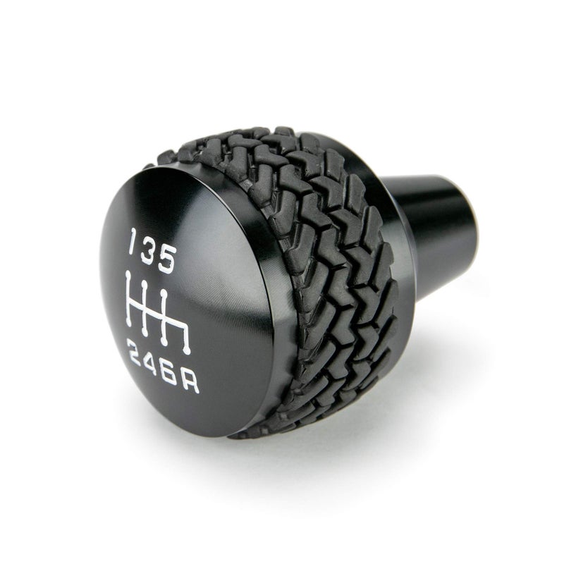 DV8 Offroad Replacement Shift Knob for 2011-2018 Jeep Wrangler JK | 6-Speed Manual Transmission Compatible | Billet Aluminum Construction | Rubber Tire Tread Grip - Image 3